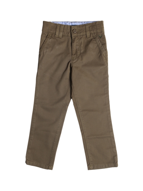 

Allen Solly Junior Boys Khaki Regular Fit Solid Regular Trousers