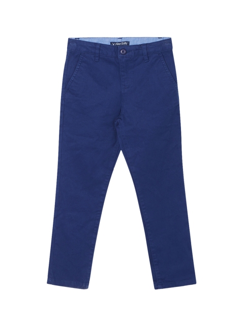 

Allen Solly Junior Boys Blue Regular Fit Solid Regular Trousers