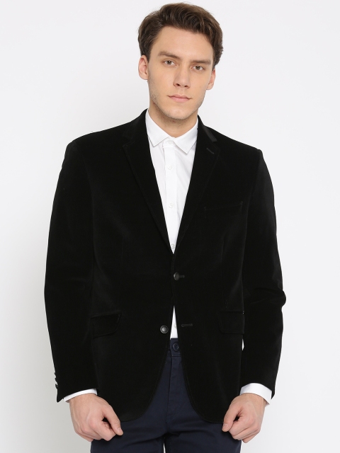 

Mast & Harbour Black Regular Fit Single-Breasted Corduroy Casual Blazer