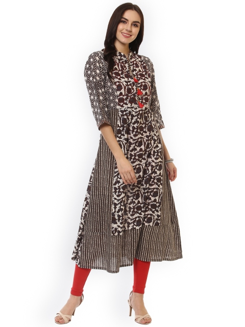 

La Firangi Women Brown Printed Anarkali Kurta