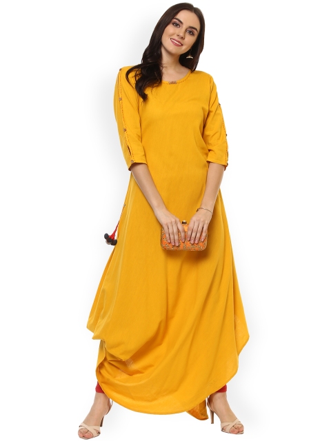 

La Firangi Women Yellow Solid Anarkali Kurta