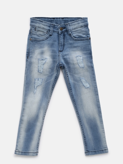 

Flying Machine Boys Blue Slim Fit Mid-Rise Low Distress Stretchable Jeans