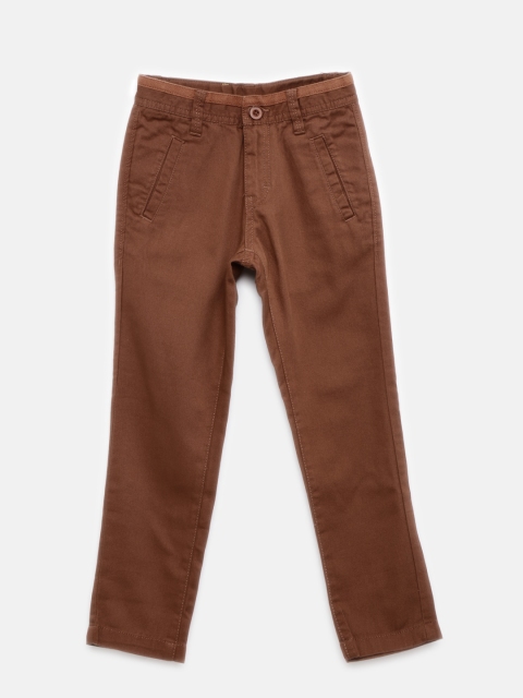 

Flying Machine Boys Brown Slim Fit Solid Regular Trousers