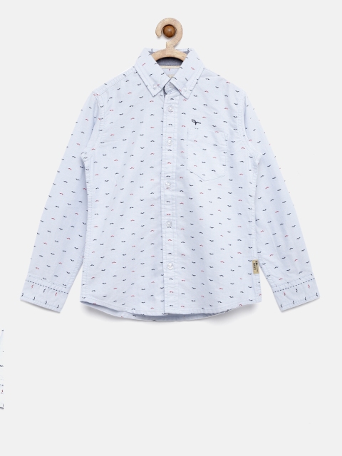 

Flying Machine Boys Blue Regular Fit Printed Casual Shirt