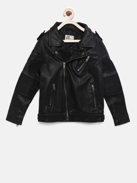 

Flying Machine Boys Black Solid Biker Jacket