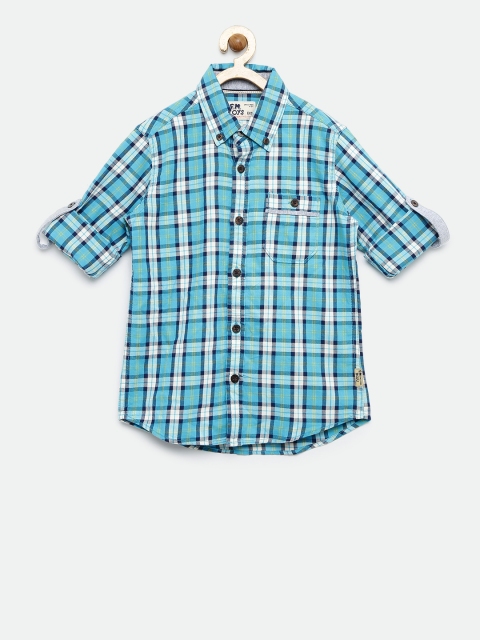 

Flying Machine Boys Blue Regular Fit Checked Casual Shirt