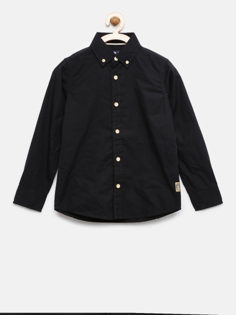 

Flying Machine Boys Black Regular Fit Solid Casual Shirt