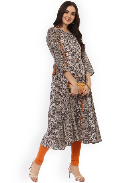 

La Firangi Women Brown Printed Anarkali Kurta