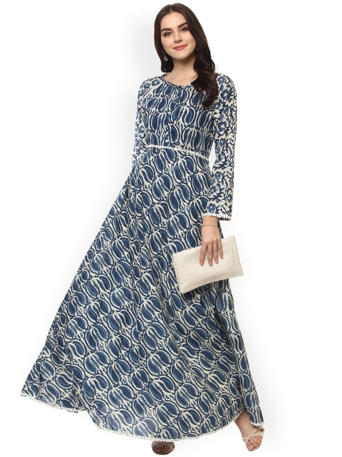 

La Firangi Women Blue Printed Anarkali Kurta