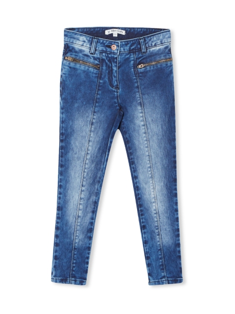 

Allen Solly Junior Girls Blue Regular Fit Mid-Rise Clean Look Stretchable Jeans