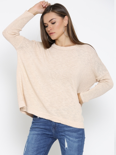 

FOREVER 21 Women Beige Solid Sweater