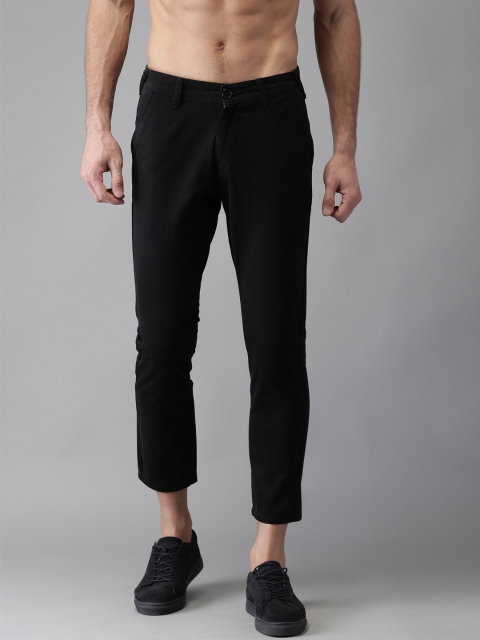 

Moda Rapido Men Black Slim Fit Solid Cropped Chinos