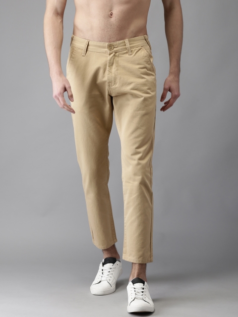 

Moda Rapido Men Khaki Slim Fit Solid Cropped Chinos