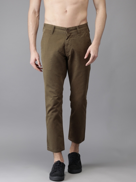 

Moda Rapido Men Brown Slim Fit Solid Cropped Chinos