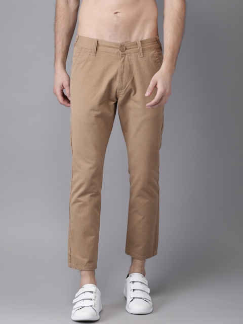 

Moda Rapido Men Khaki Slim Fit Solid Cropped Chinos