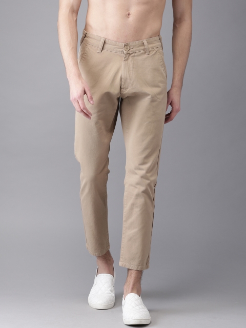 

Moda Rapido Men Khaki Slim Fit Solid Cropped Chinos
