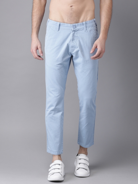 

Moda Rapido Men Blue Slim Fit Solid Cropped Chinos