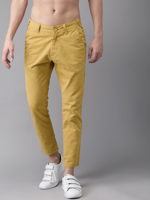 

Moda Rapido Men Khaki Slim Fit Solid Cropped Chinos