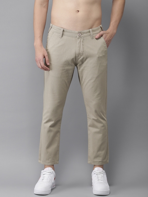 

Moda Rapido Men Beige Slim Fit Solid Cropped Chinos, Grey
