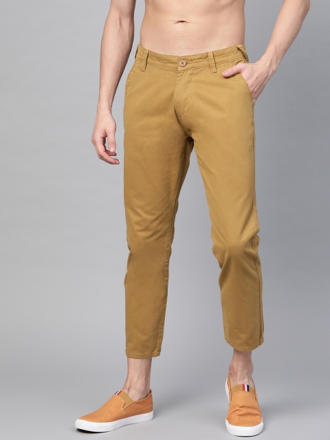 

Moda Rapido Men Khaki Slim Fit Solid Cropped Chinos