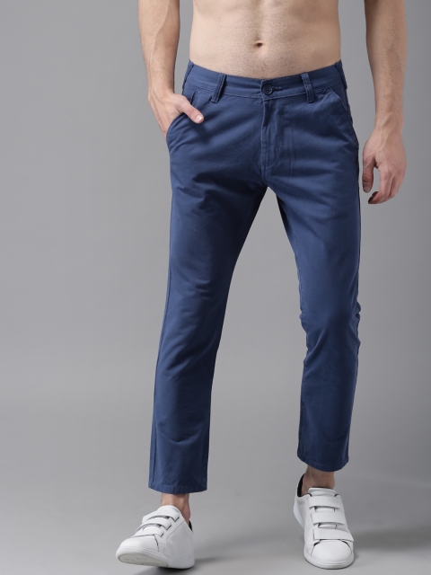 

Moda Rapido Men Blue Slim Fit Solid Cropped Chinos