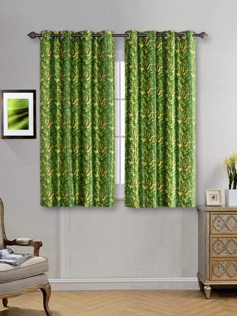 

Deco Window Green & Green Set of 2 Window Curtains