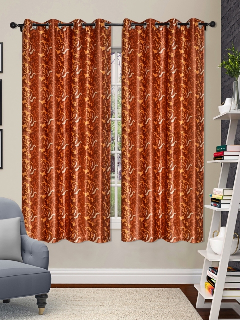 

Deco Window Orange & Orange Set of 2 Window Curtains