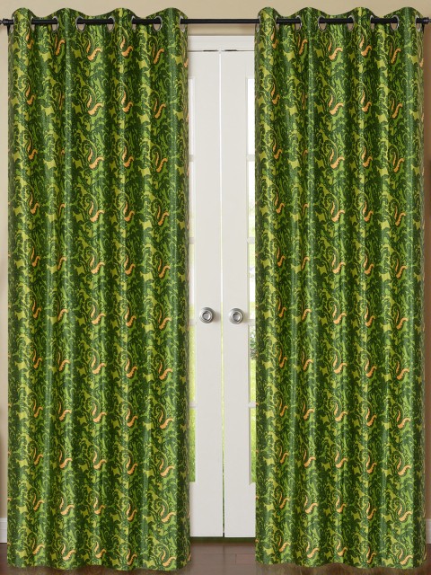 

Deco Essential Paisley Curtain (Set of 2) Lime Green 46" x 90"