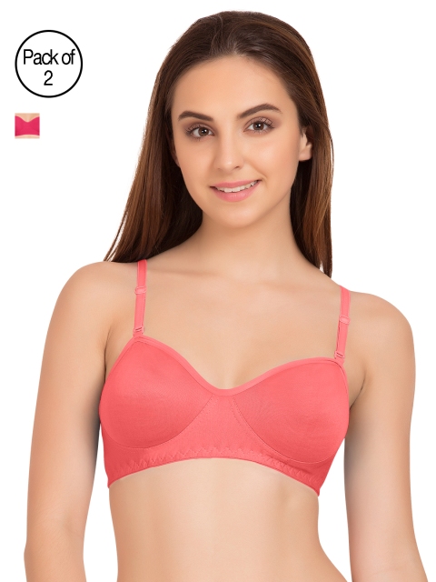 

Tweens Pack of 2 Pink Solid Non-Wired Non Padded T-shirt Bras TW9101