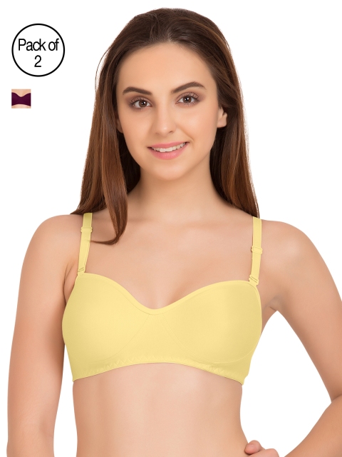 

Tweens Pack of 2 Non-Wired Non-Padded T-shirt Bras TW9101, Yellow