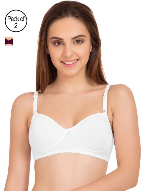 

Tweens Pack of 2 Solid Non-Wired Non Padded T-shirt Bras TW9101, White