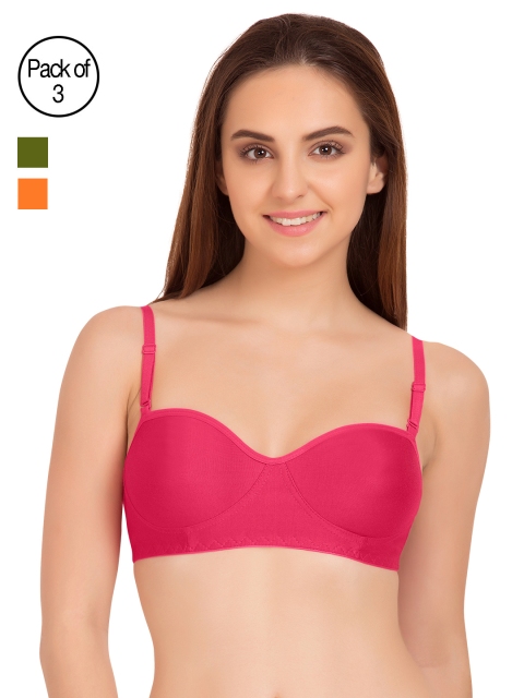 

Tweens Pack of 3 Solid Non-Wired Non-Padded T-shirt Bras, Pink
