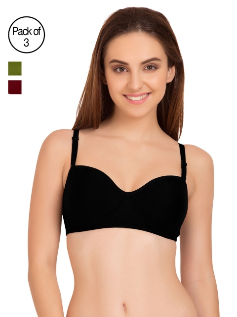 

Tweens Pack of 3 Solid Non-Wired Non Padded T-shirt Bras TW9101, Black
