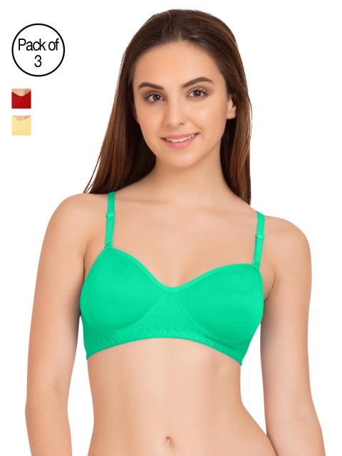 

Tweens Pack of 3 Solid Non-Wired Non-Padded T-shirt Bras, Yellow