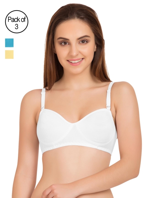 

Tweens Pack of 3 Solid Non-Wired Non Padded T-shirt Bras TW9101, White