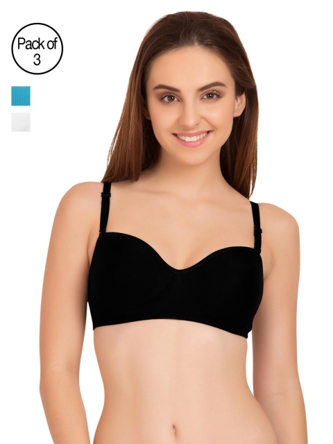 

Tweens Pack of 3 Solid Non-Wired Non Padded T-shirt Bras TW9101, Black