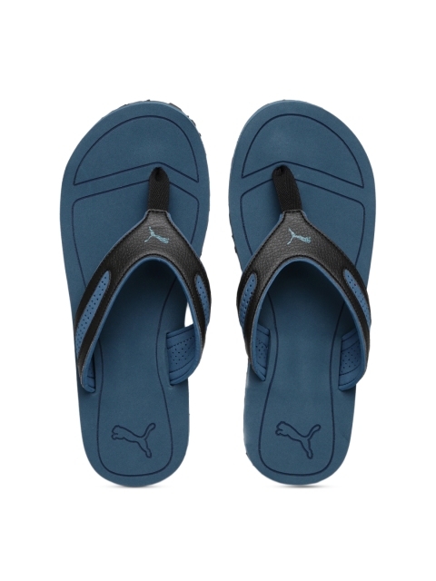 

Puma Men Black & Teal Blue Fling Tech Perforated Flip-Flops