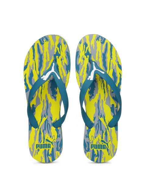 

Puma Men Blue & Lime Green Luca Printed Flip-Flops