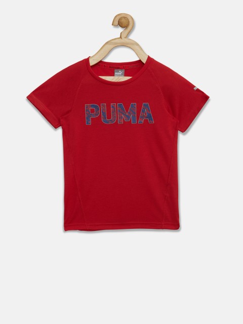 

Puma Boys Red Printed Round Neck Gym Graphic T-shirt