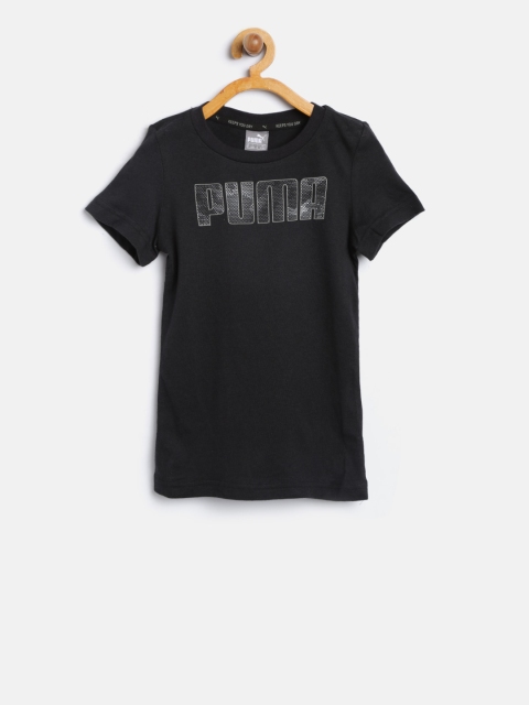 

Puma Boys Black Hero Printed Round Neck T-shirt