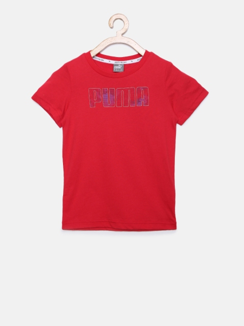 

Puma Boys Red Printed Round Neck T-shirt