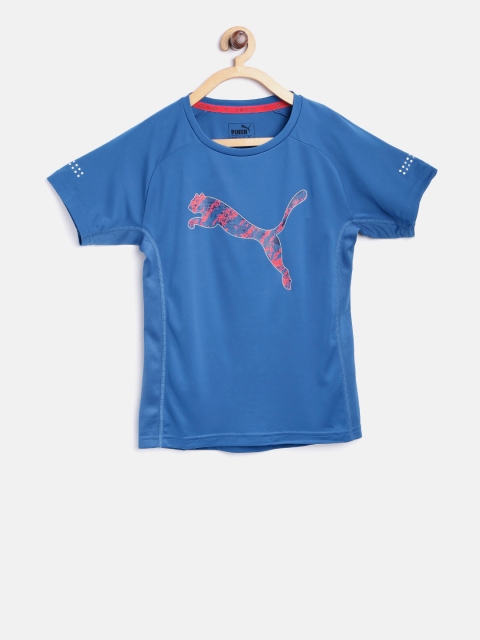 

Puma Boys Blue Rapid Graphic Printed Round Neck T-shirt