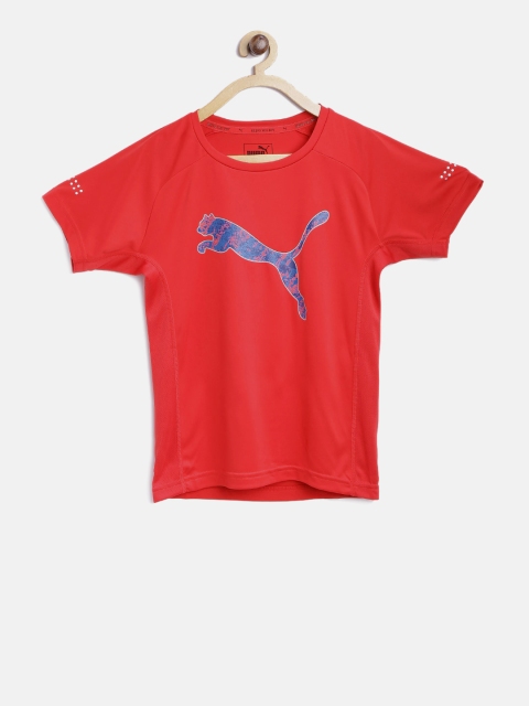 

Puma Boys Red Rapid Graphic Printed Round Neck T-shirt