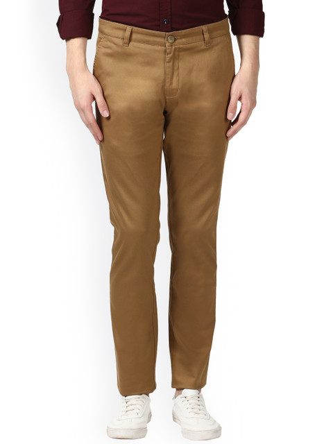 

Parx Men Khaki Tapered Fit Solid Regular Trousers
