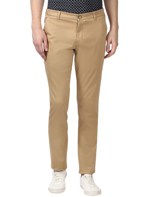 

Parx Men Khaki Tapered Fit Solid Regular Trousers