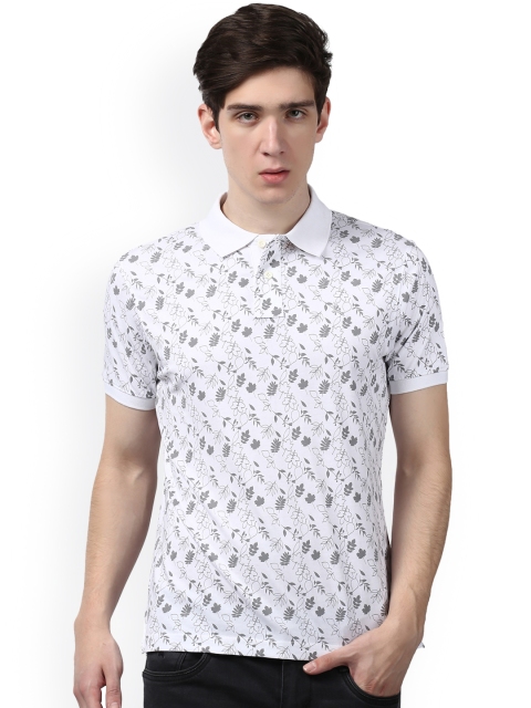 

Parx Men White Printed Polo Collar T-shirt