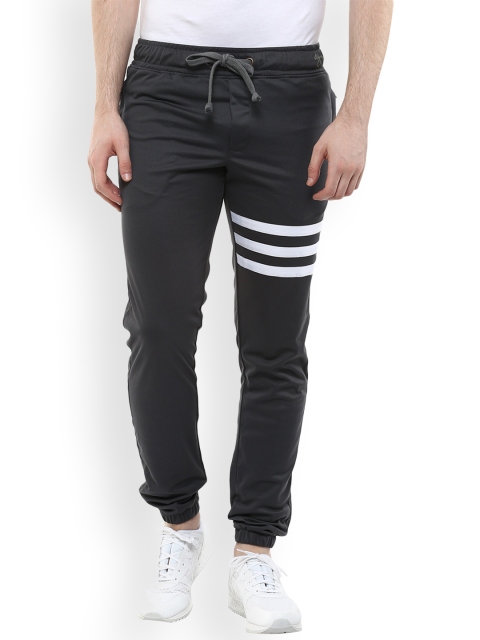 

Wear Your Mind Striped Cotton Poly Joggers For Men, Grey