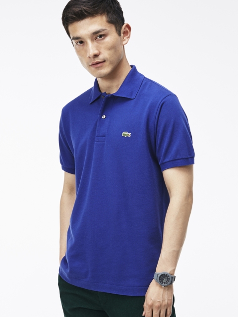 

Lacoste Men Blue Solid Polo Collar T-shirt