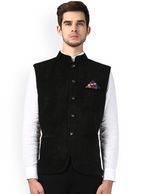 

Park Avenue Black Slim-Fit Nehru Jacket