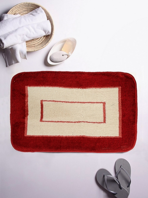 

ROMEE Red Rectangular Patterned Bath Rug